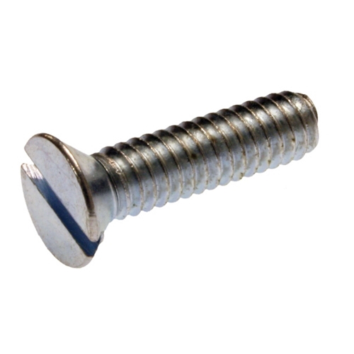Mayer-Machine Screw, Steel material, #6-32 Size, 1-1/4 in. length, Flat head, Zinc Chromate finish, Slotted drive type, 100 per pack-1