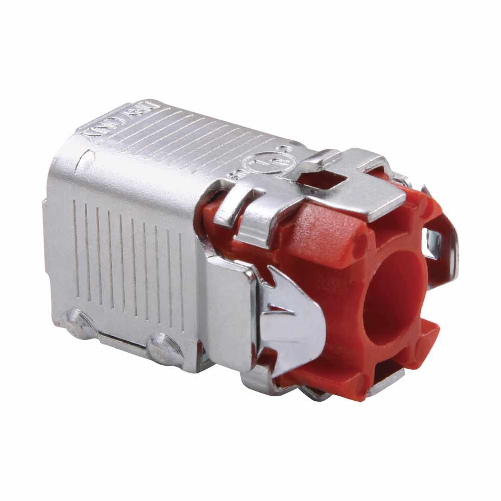 Mayer-Eaton Crouse-Hinds series Quick-Lok Pro connector, AC/MC and FMC, Single, Steel, 3/8"-1