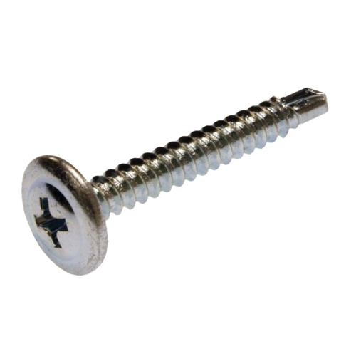 Mayer-Self-Drilling & Tapping Drywall Screw, Steel material, #8 Size, 1 in. length, Fine thread type, Wafer head, Zinc finish, Phillips drive, Self Drill Point, 100 per pack. For use with 12 Gauge Steel Stud.-1
