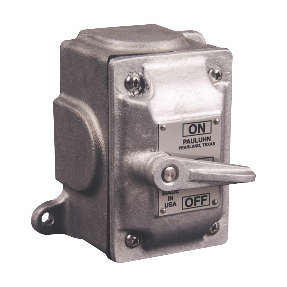 Mayer-Eaton Crouse-Hinds series Pauluhn 2100 snap switch, 20A, Copper-free aluminum, Surface mount, Single-gang, Single-pole, 250 Vac-1